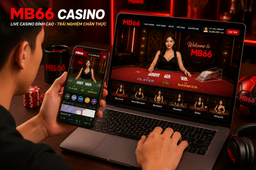 Cược thủ trải nghiệm Live Casino trên điện thoại và máy tính