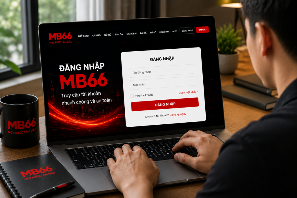 Người dùng đăng nhập tài khoản MB66 trên máy tính