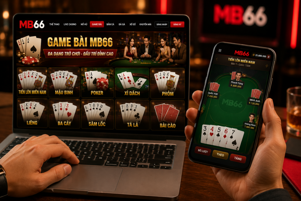 Người chơi trải nghiệm Game Bài MB66 trên điện thoại và máy tính