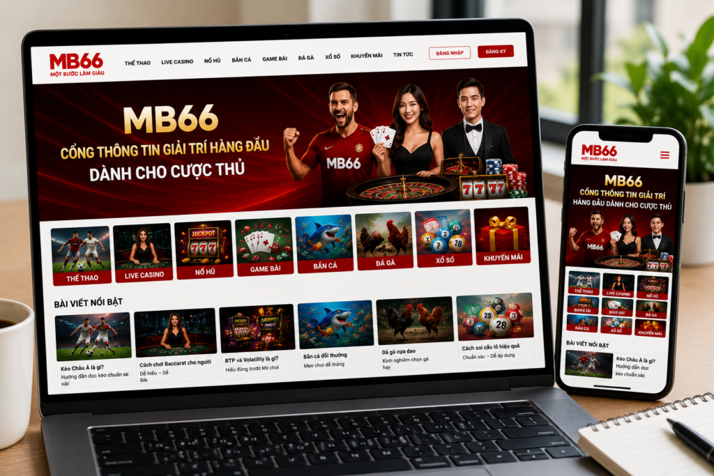 Giao diện MB66 hiển thị trên laptop và smartphone