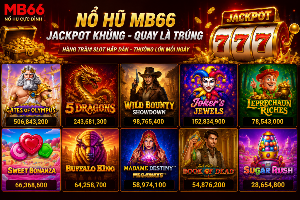 Các tựa game slot nổi bật cùng hiệu ứng Jackpot tại MB66