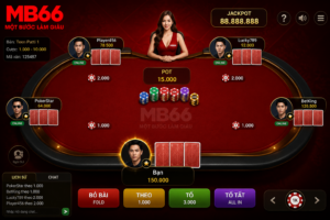 Giao diện Teen Patti giúp người chơi theo dõi bài, pot và các lựa chọn cược trong từng vòng.