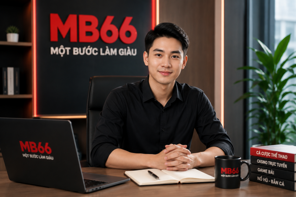 Tác giả Trần Quốc Thiên trong không gian làm việc hiện đại của Mb66